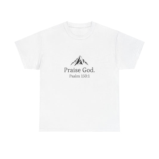 Praise God Mountain Unisex Heavy Cotton Tee - Perfect for Faith-Based Events